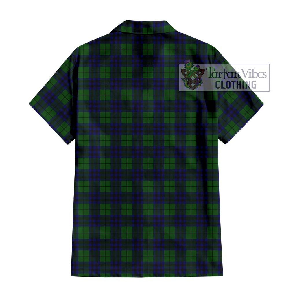 Keith Modern Tartan Short Sleeve Button Shirt with Family Crest DNA In Me Style - Tartanvibesclothing Shop