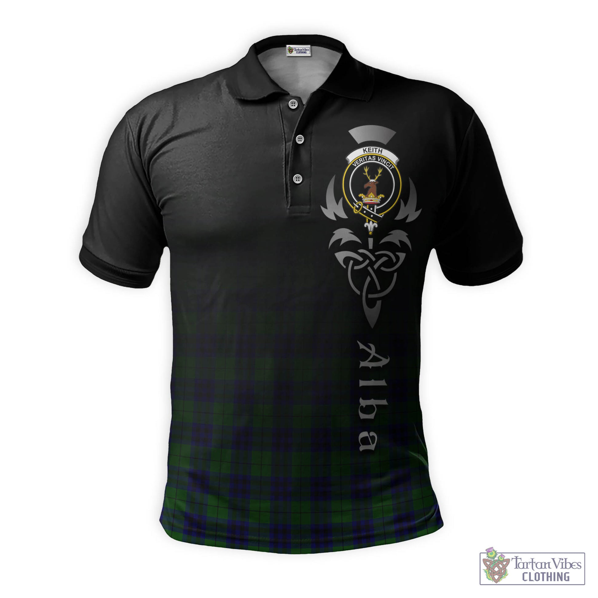 Tartan Vibes Clothing Keith Modern Tartan Polo Shirt Featuring Alba Gu Brath Family Crest Celtic Inspired