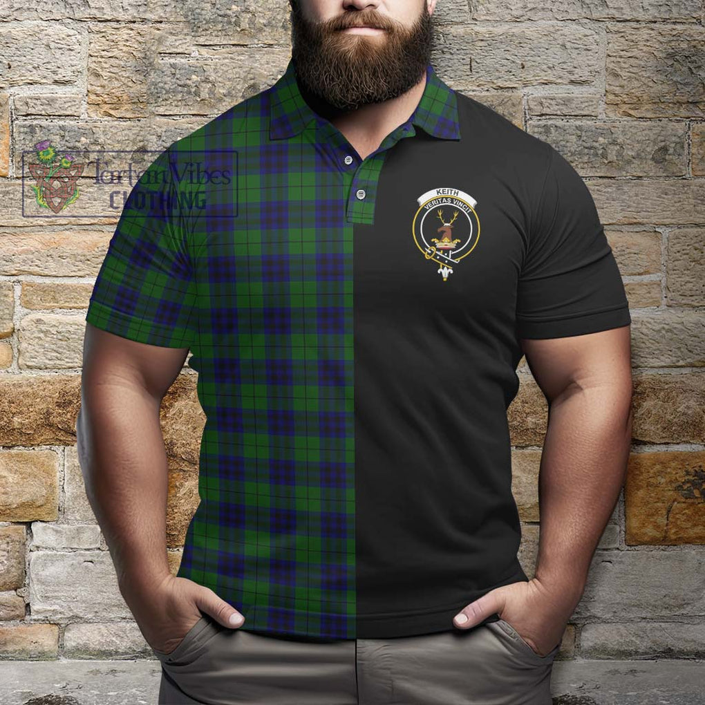 Keith Modern Tartan Polo Shirt with Family Crest and Half Of Me Style - Tartanvibesclothing Shop