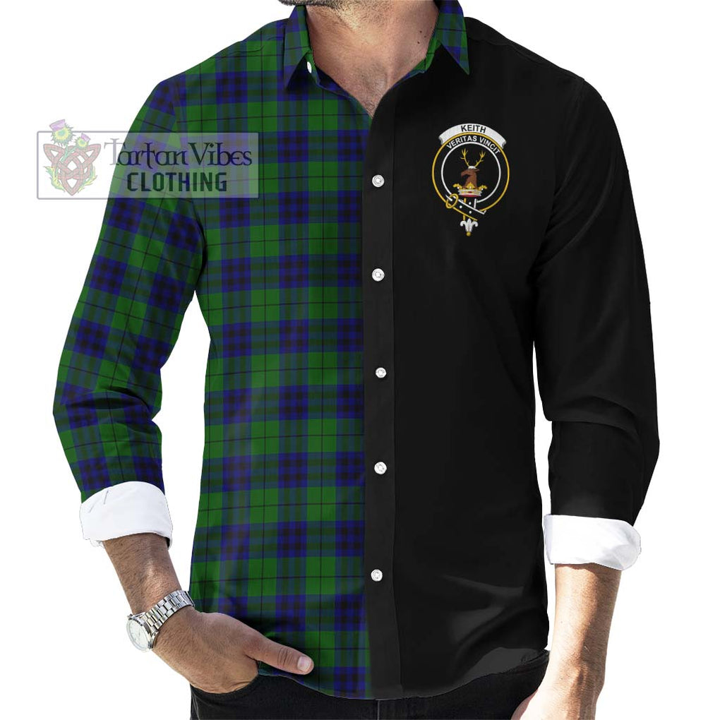 Keith Modern Tartan Long Sleeve Button Shirt with Family Crest and Half Of Me Style - Tartanvibesclothing Shop