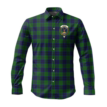 Keith Modern Tartan Long Sleeve Button Up Shirt with Family Crest