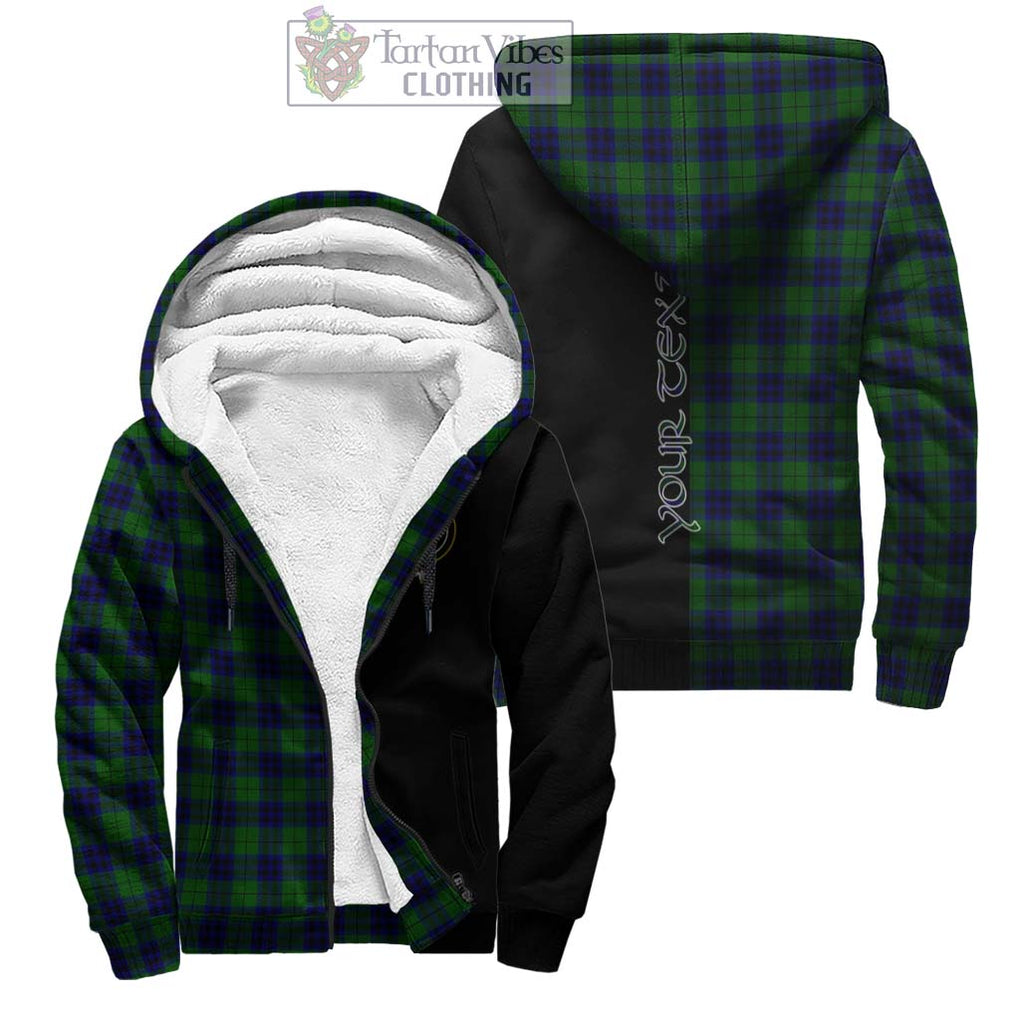 Keith Modern Tartan Sherpa Hoodie with Family Crest and Half Of Me Style Unisex - Tartanvibesclothing Shop