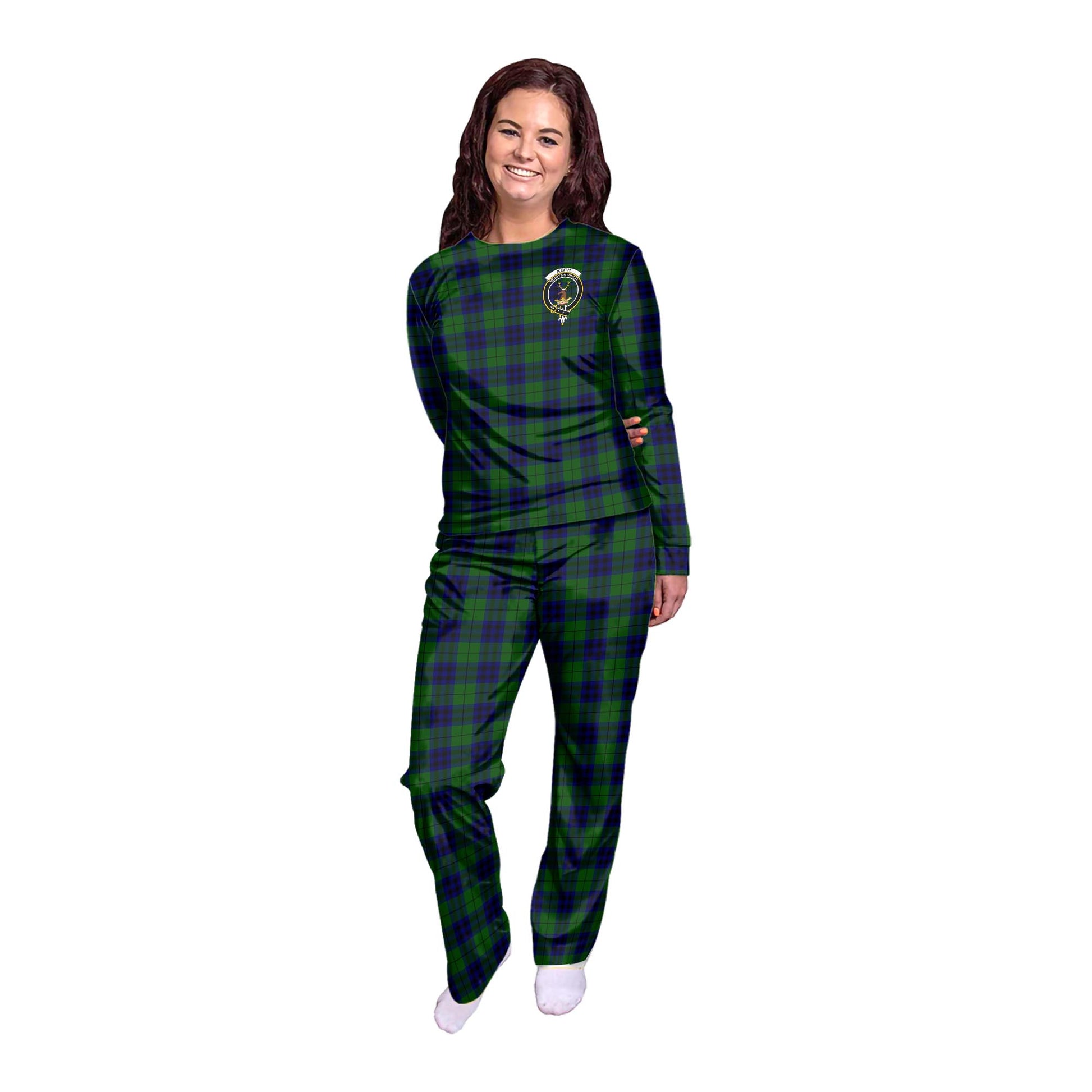 Keith Modern Tartan Pajamas Family Set with Family Crest - Tartanvibesclothing