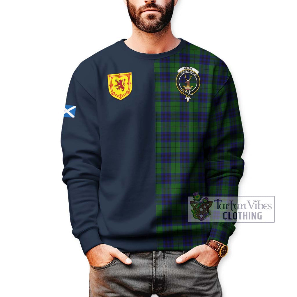 Tartan Vibes Clothing Keith Modern Tartan Sweatshirt with Scottish Lion Royal Arm Half Style