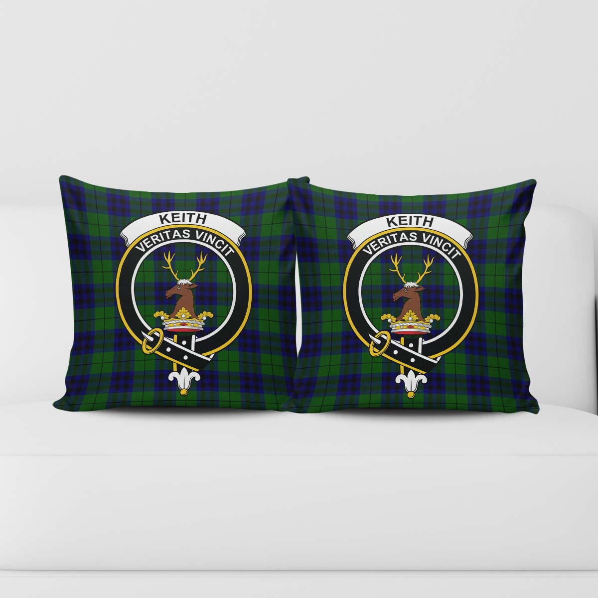 Keith Modern Tartan Pillow Cover with Family Crest - Tartanvibesclothing