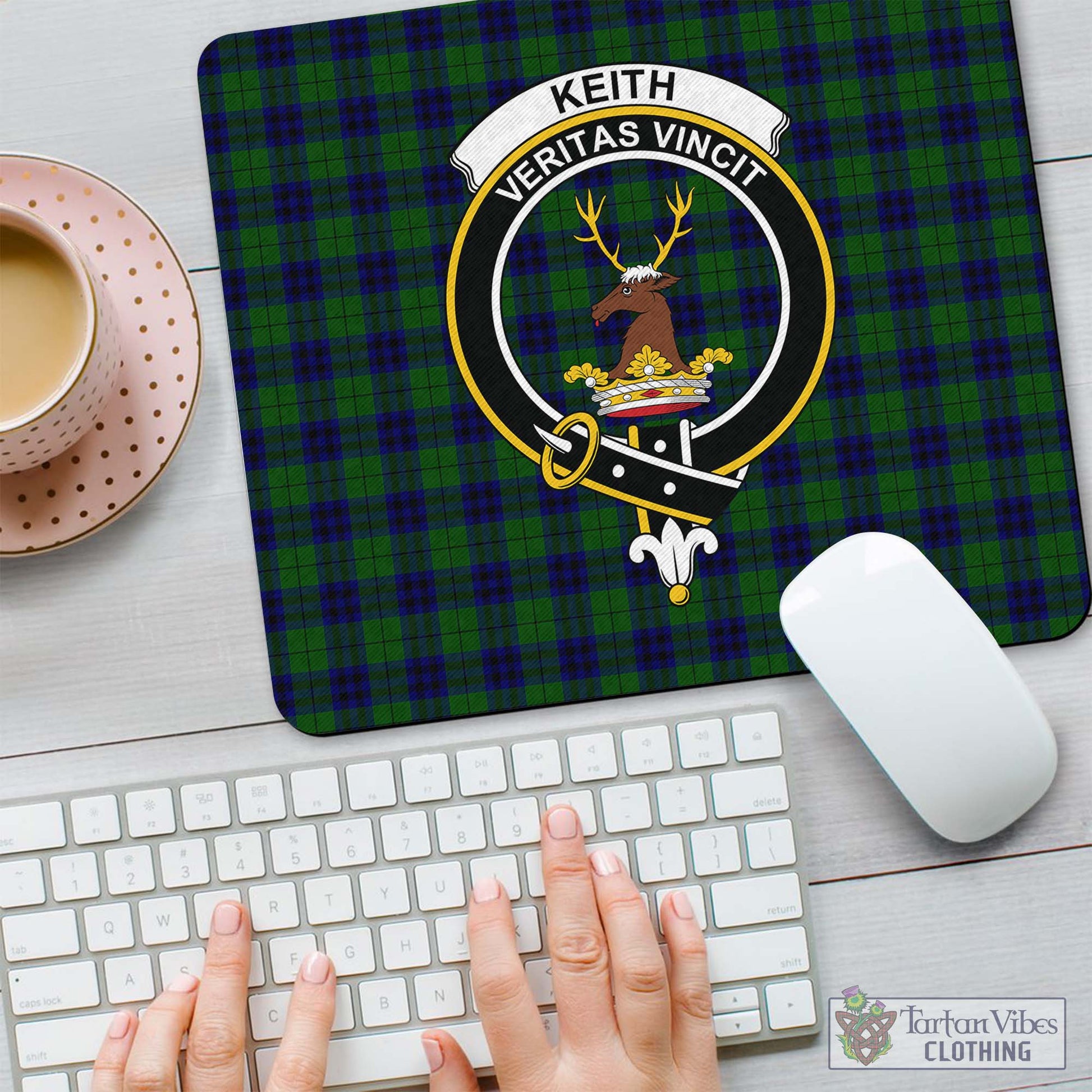 Tartan Vibes Clothing Keith Modern Tartan Mouse Pad with Family Crest