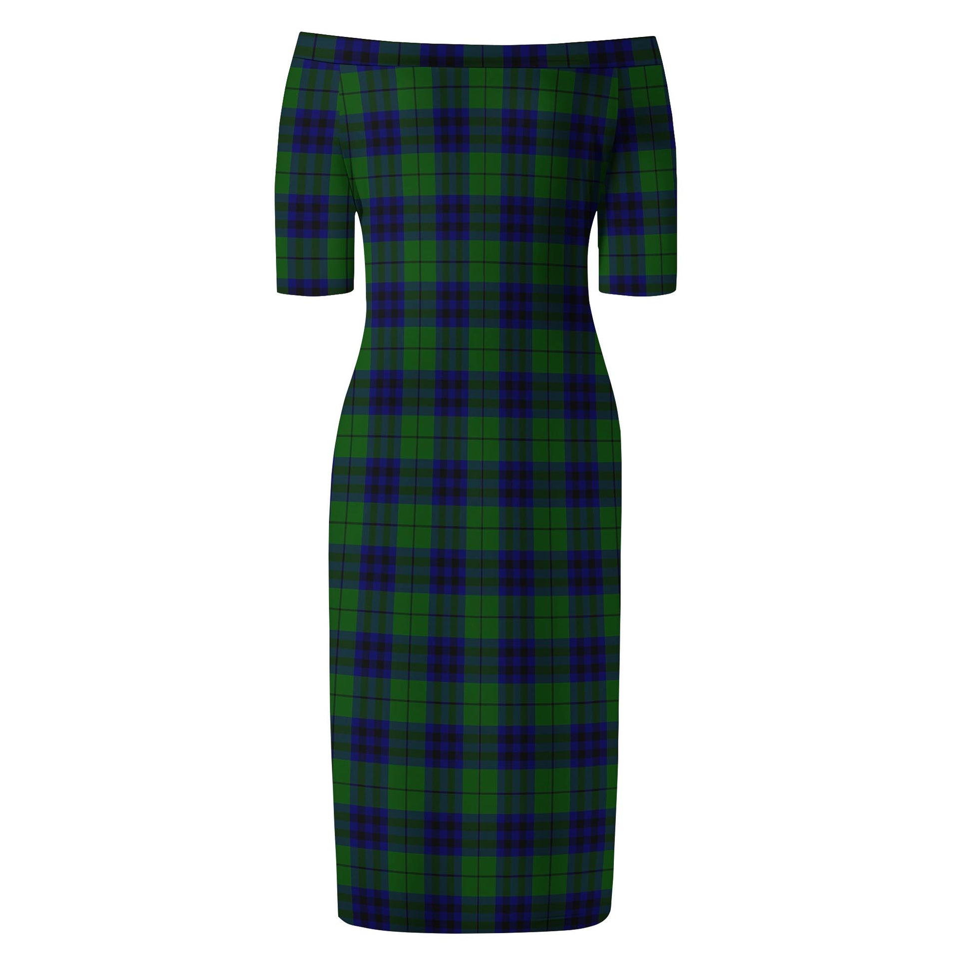 Keith Modern Tartan Off Shoulder Lady Dress - Tartanvibesclothing