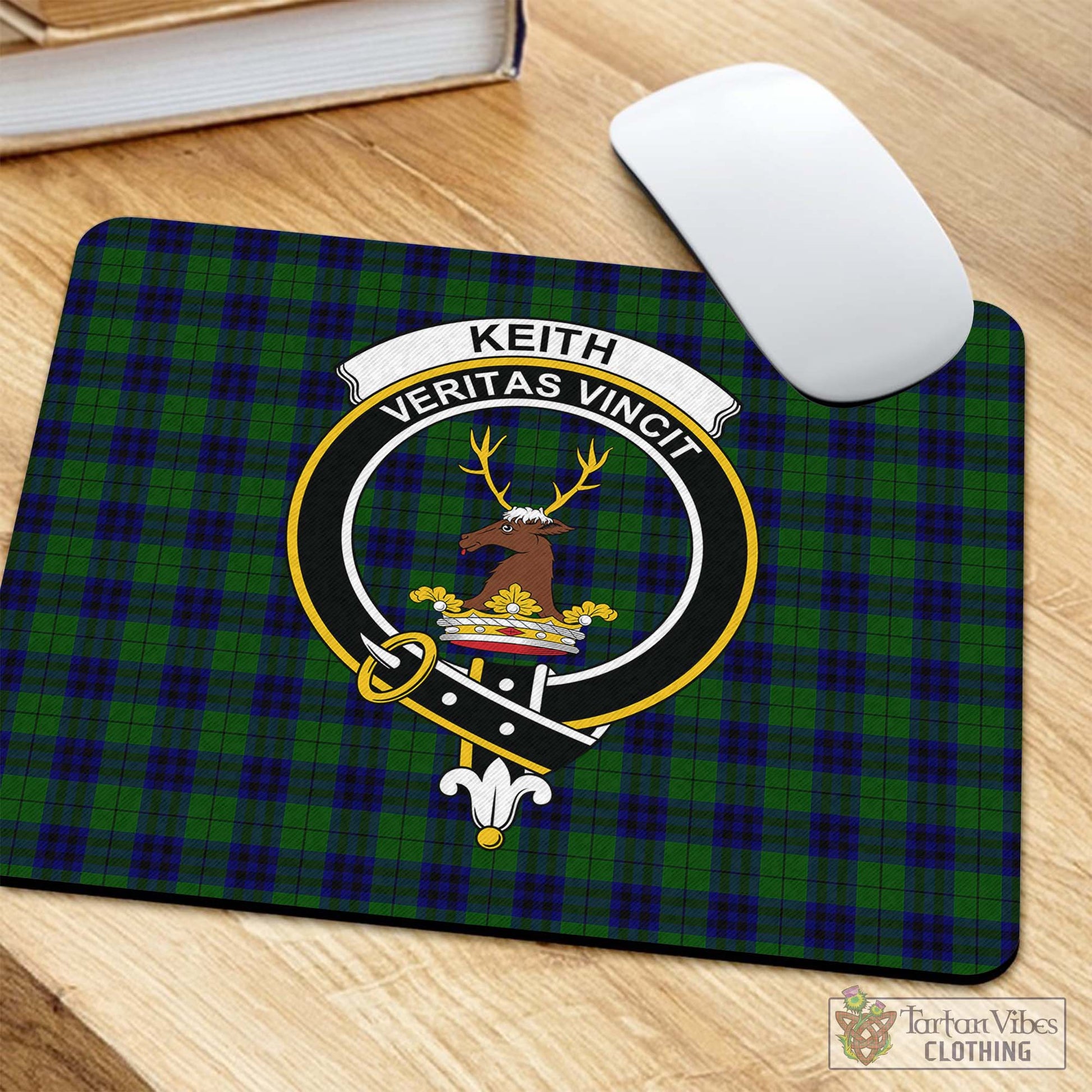 Tartan Vibes Clothing Keith Modern Tartan Mouse Pad with Family Crest