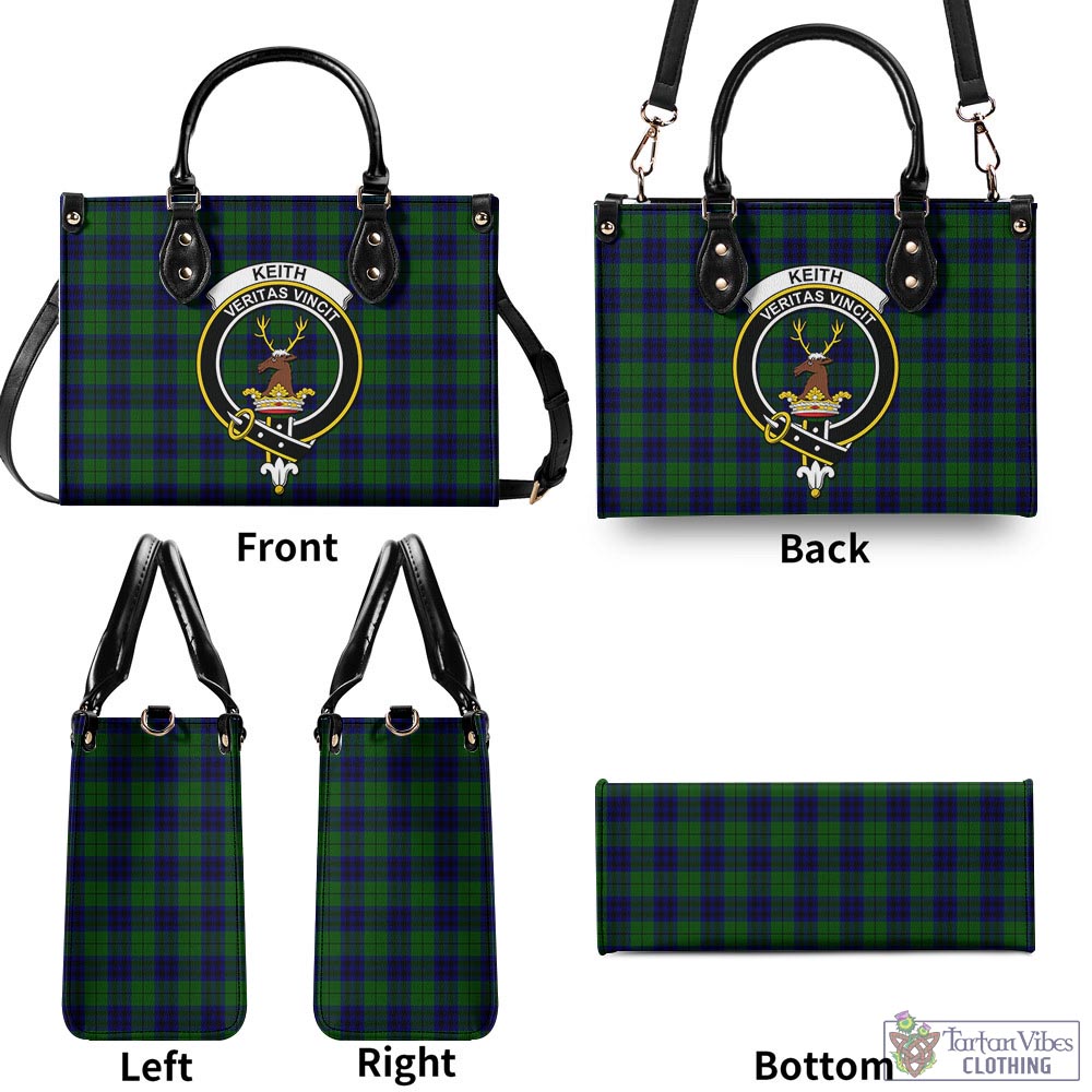 Tartan Vibes Clothing Keith Modern Tartan Luxury Leather Handbags with Family Crest