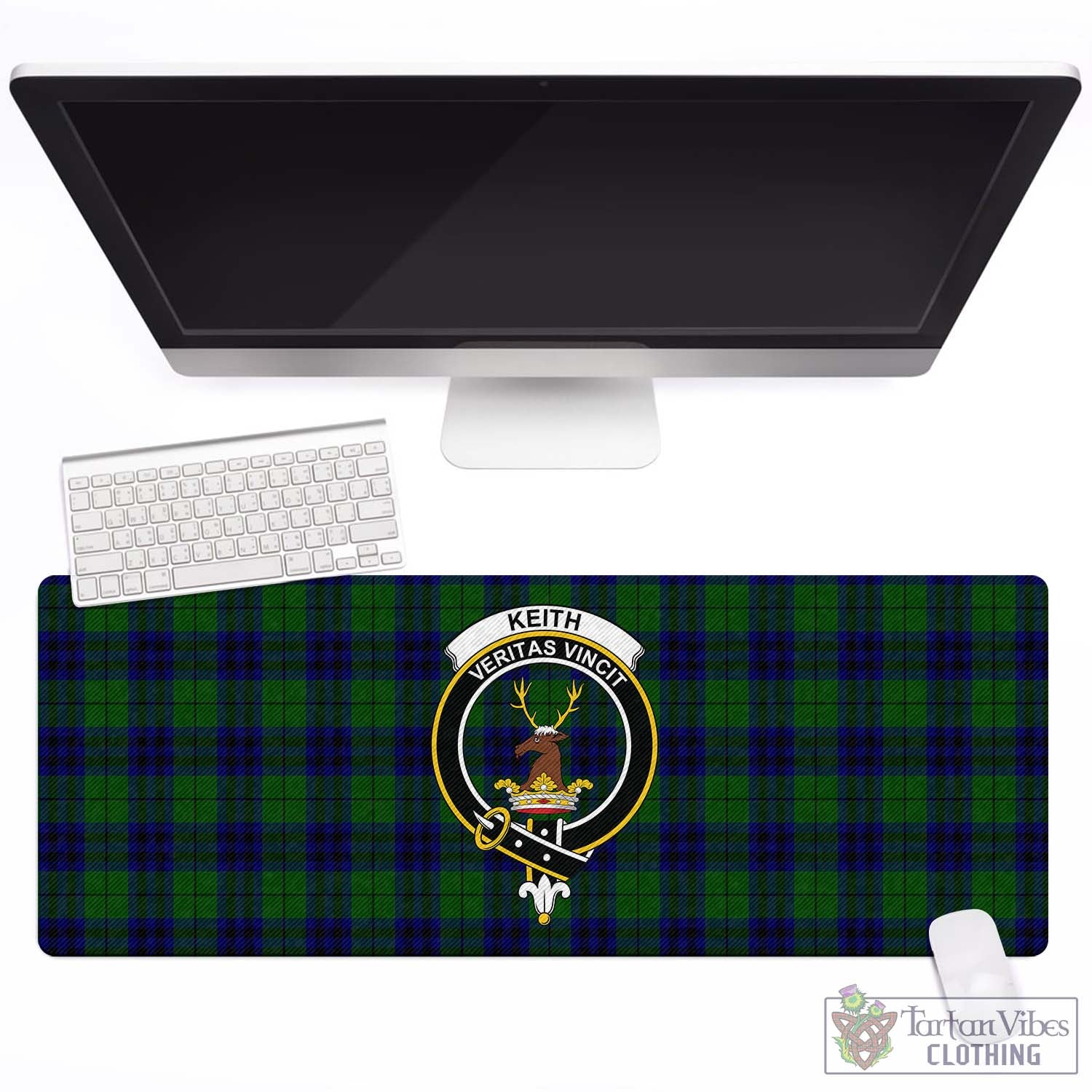 Tartan Vibes Clothing Keith Modern Tartan Mouse Pad with Family Crest