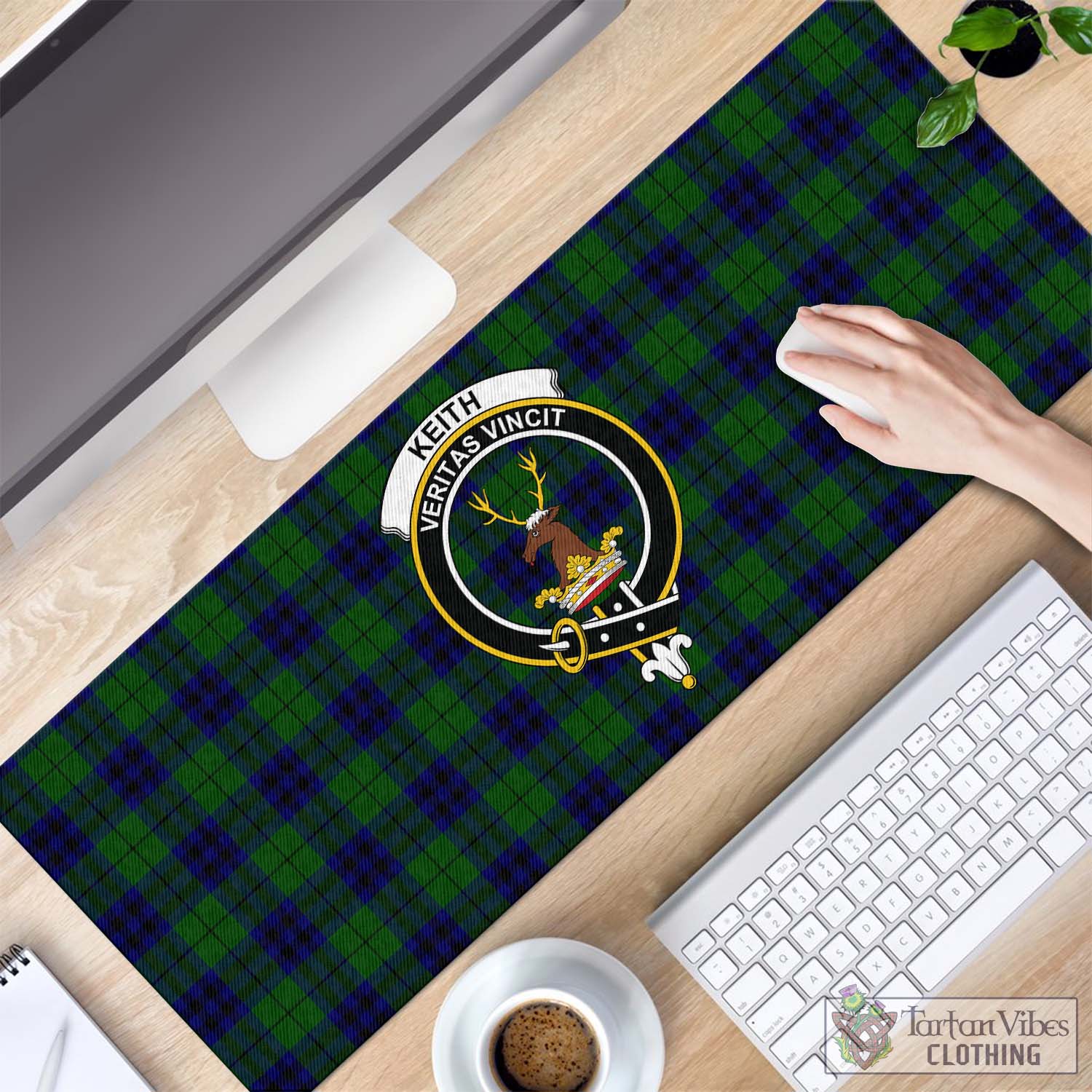 Tartan Vibes Clothing Keith Modern Tartan Mouse Pad with Family Crest