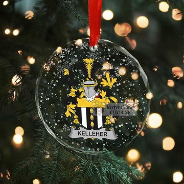 Kelleher Irish Clan Christmas Glass Ornament with Coat of Arms