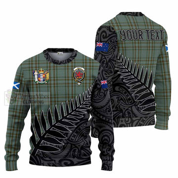Kelly Crest Tartan Knitted Sweater with New Zealand Silver Fern Half Style Unisex - Tartan Vibes Clothing