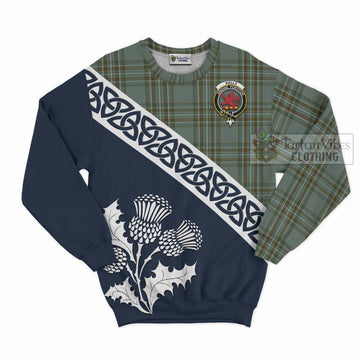 Kelly Tartan Sweatshirt Featuring Thistle and Scotland Map