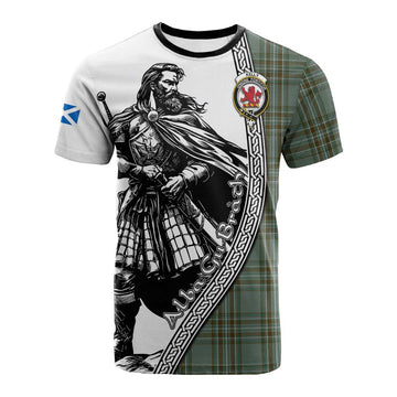 Kelly Tartan Clan Crest Cotton T-shirt with Highlander Warrior Celtic Style Kid's Shirt - Tartan Vibes Clothing