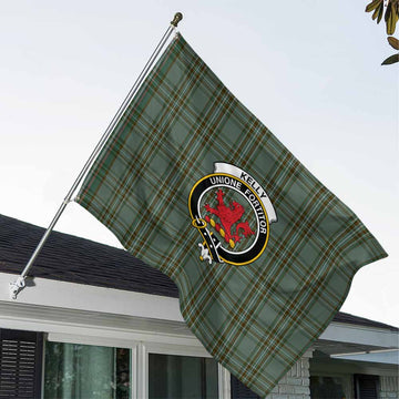 Kelly Tartan House Flag with Family Crest