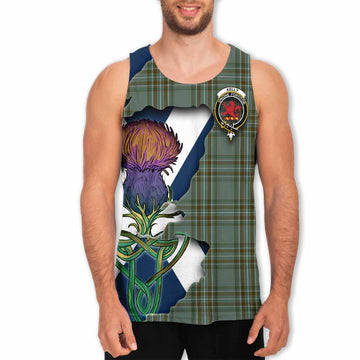 Kelly Tartan Family Crest Men's Tank Top Scottish Thistle Celtic Inspired Men - Tartan Vibes Clothing