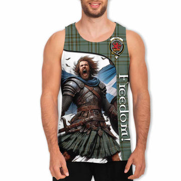 Kelly Crest Tartan Men's Tank Top Inspired by the Freedom of Scottish Warrior