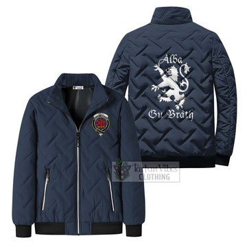 Kelly Family Crest Padded Cotton Jacket Lion Rampant Alba Gu Brath Style