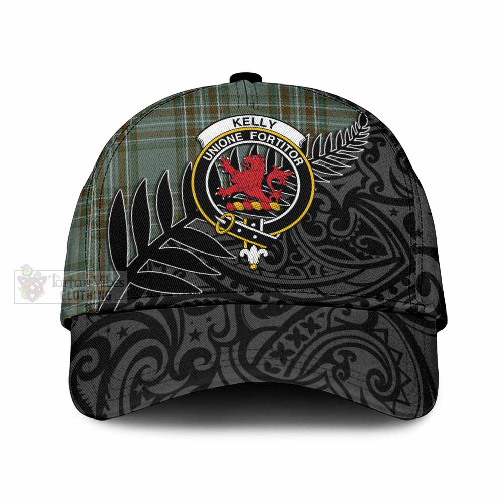 Tartan Vibes Clothing Kelly Tartan Classic Cap with New Zealand Silver Fern Half Style