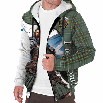 Kelly Crest Tartan Sherpa Hoodie Inspired by the Freedom of Scottish Warrior