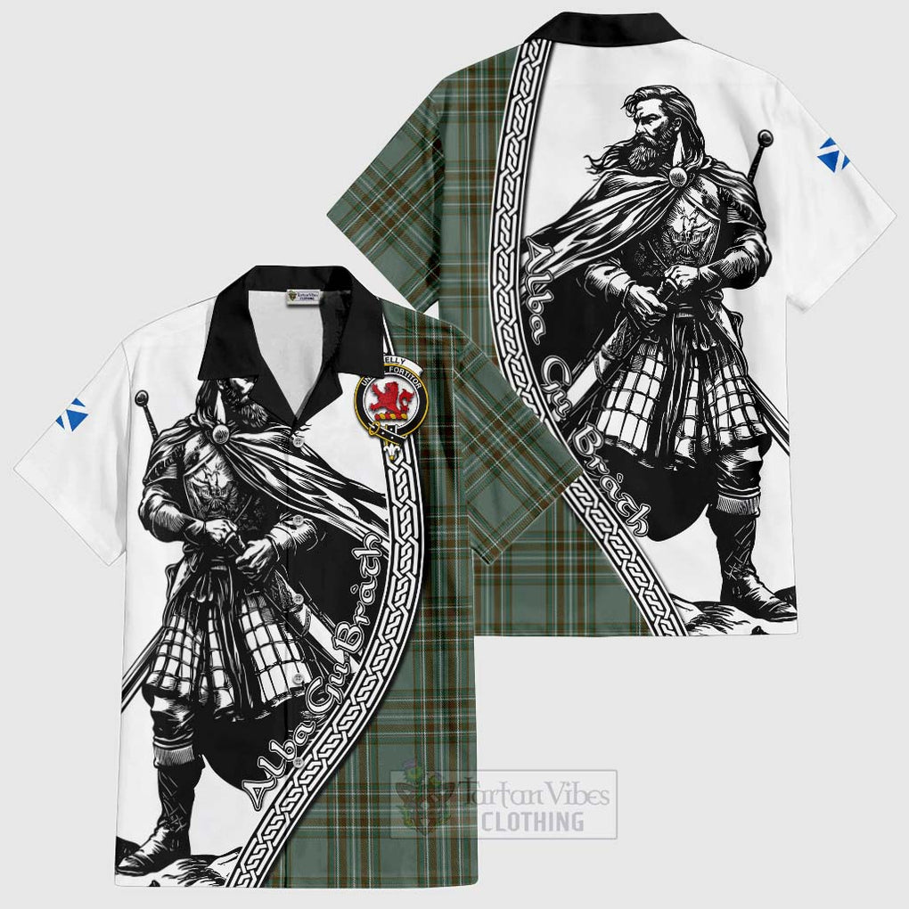 Kelly Tartan Clan Crest Hawaiian Shirt with Highlander Warrior Celtic Style Kid - Tartan Vibes Clothing
