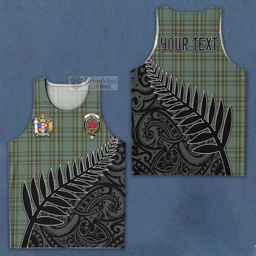 Kelly Crest Tartan Men's Tank Top with New Zealand Silver Fern Half Style