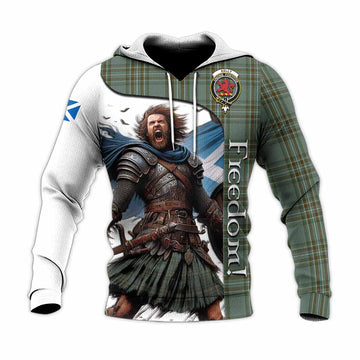 Kelly Crest Tartan Knitted Hoodie Inspired by the Freedom of Scottish Warrior