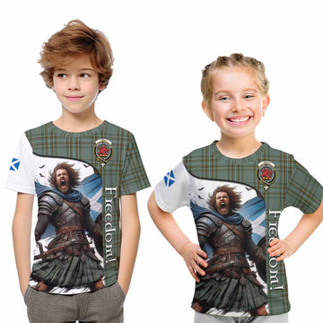 Kelly Crest Tartan Kid T-Shirt Inspired by the Freedom of Scottish Warrior