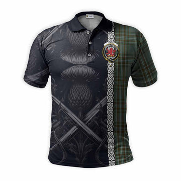 Kelly Tartan Polo Shirt with Family Crest Cross Sword Thistle Celtic Vibes Kid - Tartan Vibes Clothing
