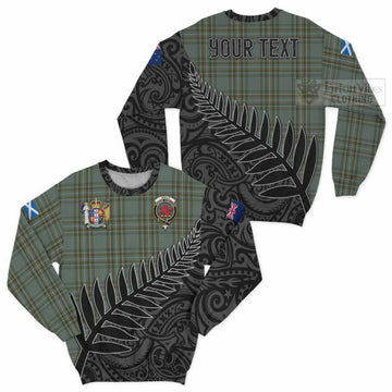 Kelly Crest Tartan Sweatshirt with New Zealand Silver Fern Half Style