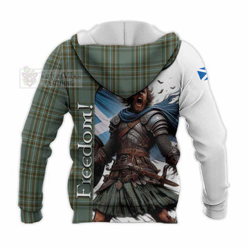 Kelly Crest Tartan Knitted Hoodie Inspired by the Freedom of Scottish Warrior