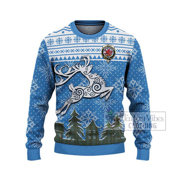 Kelly Clan Christmas Ugly Sweater Celtic Reindeer Style