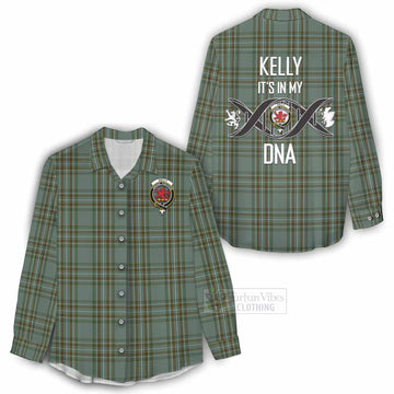 Kelly Tartan Women's Casual Shirt with Family Crest DNA In Me Style