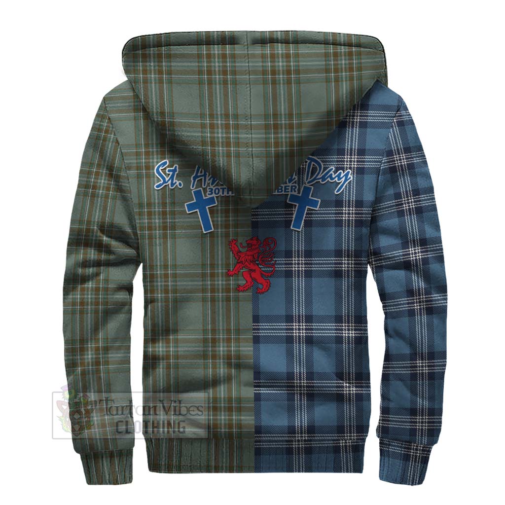 Tartan Vibes Clothing Kelly Tartan Sherpa Hoodie Happy St. Andrew's Day Half Tartan Style