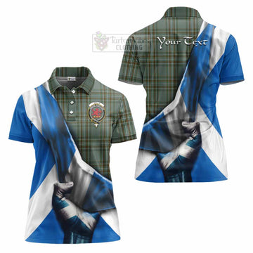 Kelly Tartan Women's Polo Shirt with Family Crest Scotland Patriotic Style