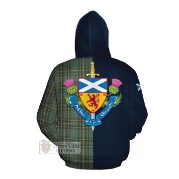 Kelly Tartan Cotton Hoodie Alba with Scottish Lion Royal Arm Half Style Pullover Hoodie - Tartan Vibes Clothing