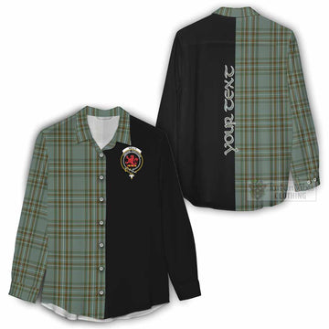 Kelly Tartan Women's Casual Shirt with Family Crest and Half Of Me Style