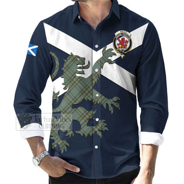 Kelly Tartan Lion Rampant Long Sleeve Button Shirt Proudly Display Your Heritage with Alba Gu Brath and Clan Name