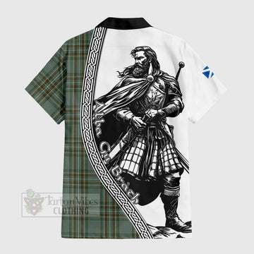 Kelly Tartan Clan Crest Hawaiian Shirt with Highlander Warrior Celtic Style - Tartan Vibes Clothing