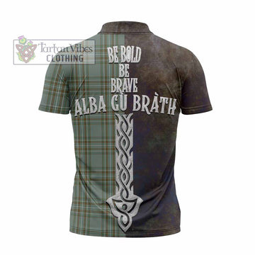 Kelly Tartan Family Crest Zipper Polo Shirt Alba Gu Brath Be Brave Lion Ancient Style - Tartan Vibes Clothing