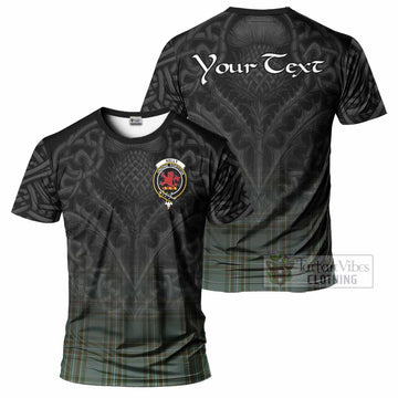 Kelly Tartan T-Shirt with Family Crest Celtic Thistle Vibes