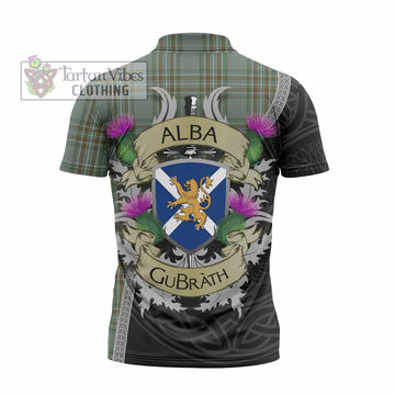 Kelly Tartan Family Crest Zipper Polo Shirt Lion Rampant Royal Thistle Shield Celtic Inspired - Tartan Vibes Clothing