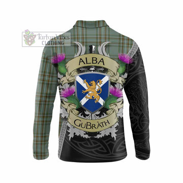 Kelly Tartan Family Crest Long Sleeve Polo Shirt Lion Rampant Royal Thistle Shield Celtic Inspired - Tartan Vibes Clothing