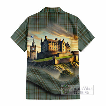 Kelly Tartan Family Crest Hawaiian Shirt with Scottish Ancient Castle Style - Tartan Vibes Clothing