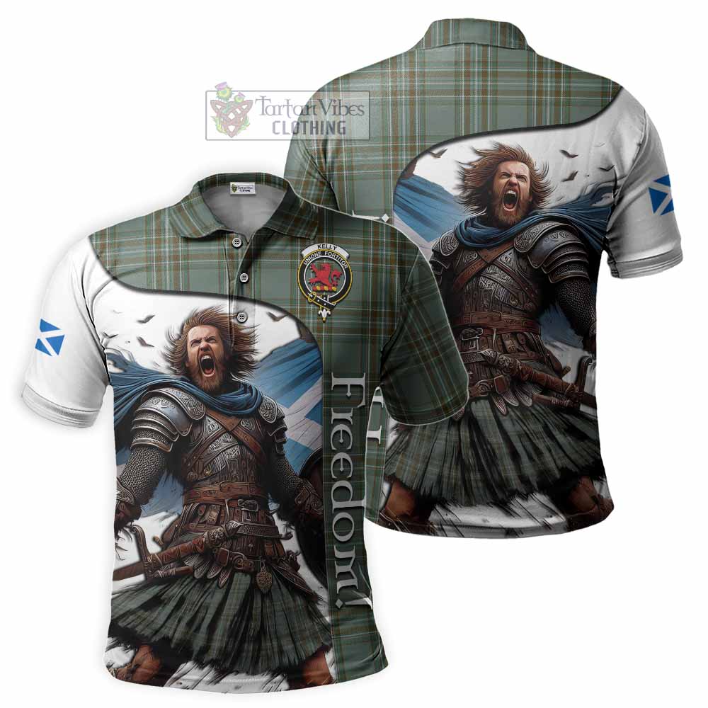 Tartan Vibes Clothing Kelly Crest Tartan Polo Shirt Inspired by the Freedom of Scottish Warrior