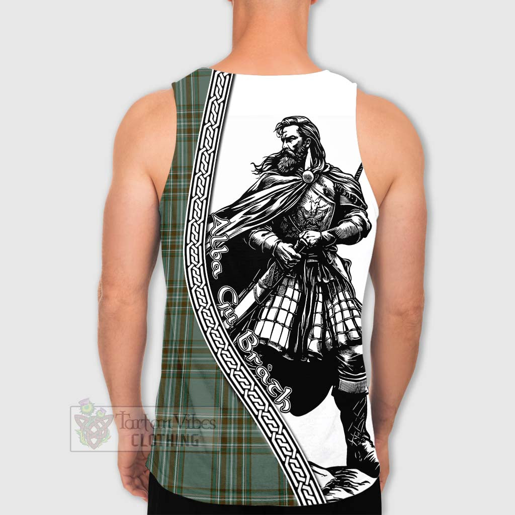 Kelly Tartan Clan Crest Men's Tank Top with Highlander Warrior Celtic Style - Tartan Vibes Clothing
