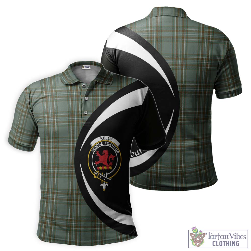 Kelly Tartan Men's Polo Shirt with Family Crest Circle Style Kid - Tartan Vibes Clothing