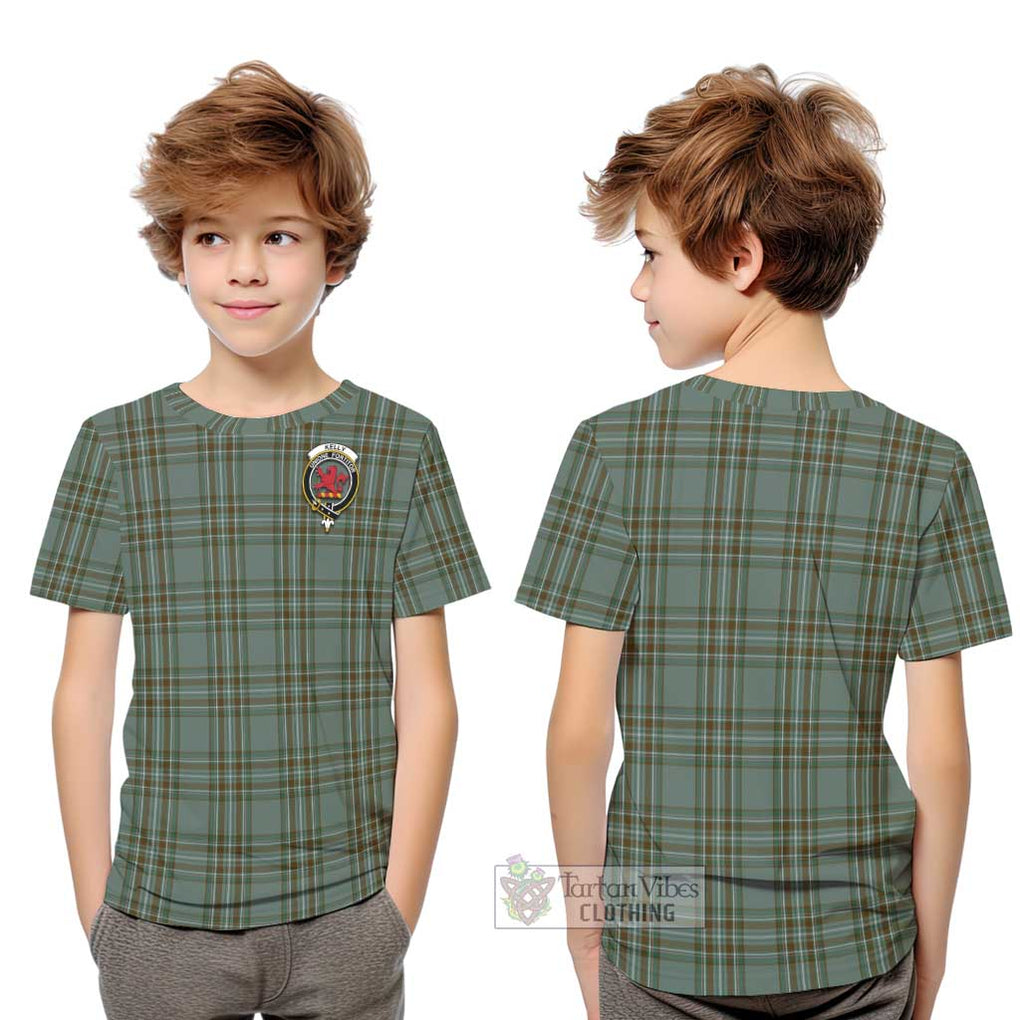 Kelly Tartan Kid T-Shirt with Family Crest Youth XL Size14 - Tartanvibesclothing Shop