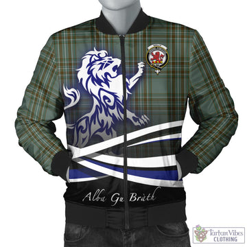 Kelly Tartan Bomber Jacket with Alba Gu Brath Regal Lion Emblem